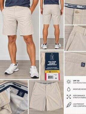 PGA TOUR Men’s Beige Performance Hybrid Shorts